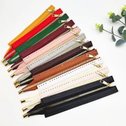 24cm DIY Handmade Bag Zipper Accessories 6-Color DIY Handmade Bag Zipper 24cm Pu Metal Zipper Woven Bag Accessories
