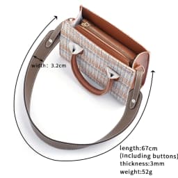 Genuine Leather Bag Strap Women Handbag Belt Shoulder Messenger Crossbody Bag Wide Strap Replacement Lychee Pattern Bag Strap