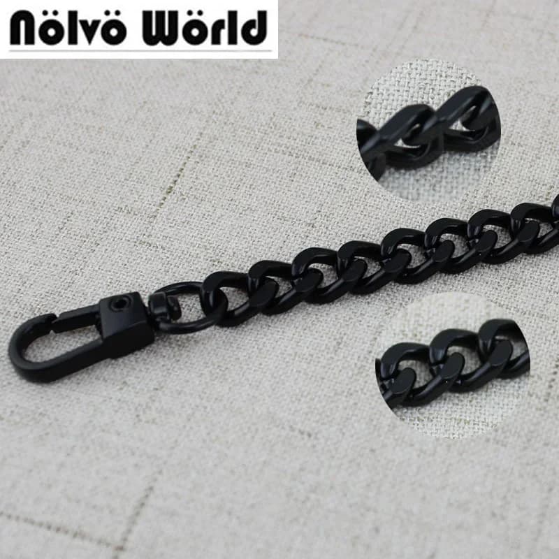 1-5pcs 8.5mm Wide Dark Black Metal Chain for Bags Purse Buckles for Handbags Wallet Shoulder Strap Adjusted Webbing  Accessories