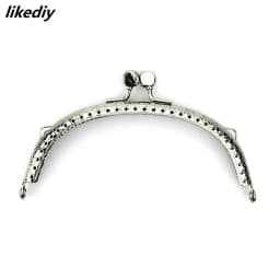 1 Piece 12.5 CM Silver Arch Metal Purse Frame Flat Round Head Vintage Embossing Kiss Clasp Lock Bag Accessorie