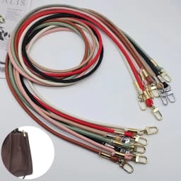 Unicolor Leather Crossbody Bag Strap Replacement with Phone Loss Prevention Chain for DIY Bag Making Projects