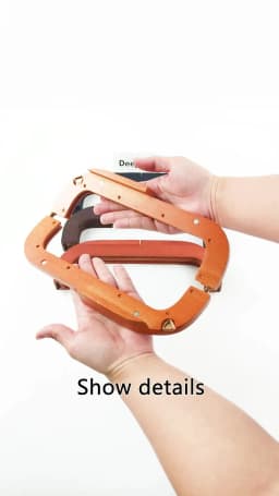 Deepeel 1pc 25cm Wooden Bag Frame Handles Kiss Lock Clutch Handbag Woven Bags Wallet Closure Brackets DIY Handle Accessories