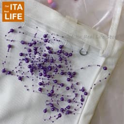 Italife Pearl Chain Charm Ita Bag Accessories Women Red Itabag Decoration for Teenager Girls Backpack Pink Length 5 Meters H311