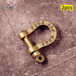 2Pcs Brass Horseshoe Buckle Keychain Personalized Letter Buckle Decorative Buckle DIY Car Keychain Accessories