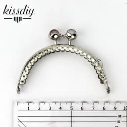 KISSDIY 10PCS 8.5cm Colorful Crystal Bead Metal Purse Frame Semicircle Silver Lace Coin Kiss Purse Clasp Lock