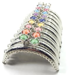 KISSDIY 10PCS 8.5cm Colorful Crystal Bead Metal Purse Frame Semicircle Silver Lace Coin Kiss Purse Clasp Lock