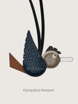 Crocodile & Lizard Skin Bird Charm Handmade Luxury Bag Charm Pendant For Birkin & Kelly Bag Unique Designer Handbag Accessory