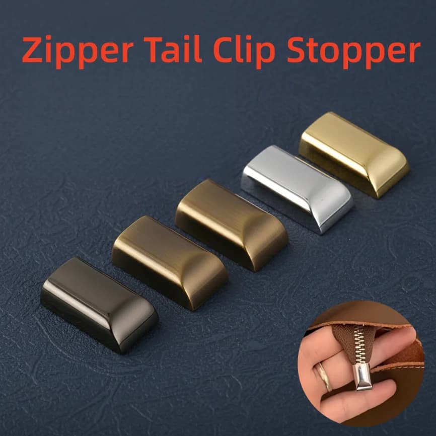 10-100pcs Metal Zipper Stopper Clips Tail Plug Heads With Screw for DIY Sewing Leather Craft Hardware