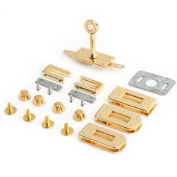 1/5/15Sets Gold/Silver Zinc alloy A set Metal Lock Rectangle Eyelets Plate For Handbags Bag Hook Clasps Rivet Accessories