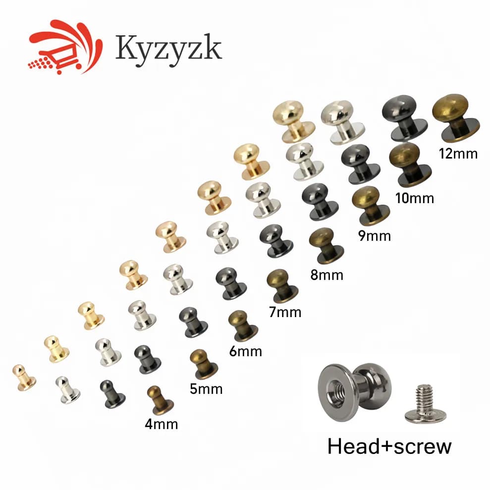 10-120Pcs 4/5/6/7/8/9/10MM Round Knob Rivets Metal Monk Head Screws Studs Alloy Nail Buckle Tack Cloth Button Bag Leather Crafts