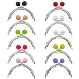 8.5/10.5cm Candy Color Beads Silver Metal Purse Frame Handle for Clutch Bag Handbag Accessories Making Kiss Clasp Lock