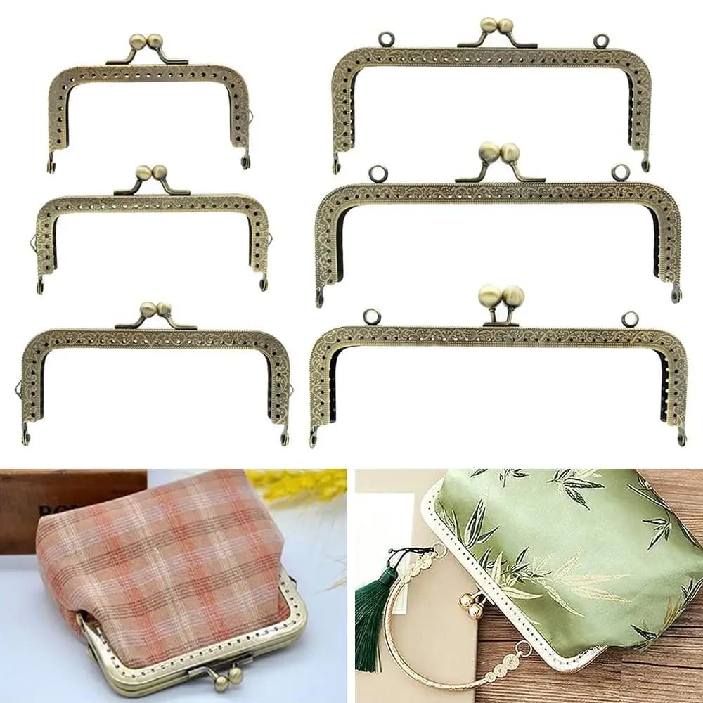 Metal Purse Frame Kiss Clasp Mini Vintage Bag Hardware Bag Kiss Clasp Lock Bag Clasps Bag Making