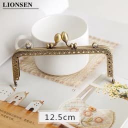 LIONSEN DIY Antique Bronze Flower Bud Head Metal Purse Frame Handle Kiss Clasp Lock for Bag Sewing Craft Tailor Accessories