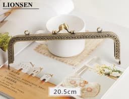 LIONSEN DIY Antique Bronze Flower Bud Head Metal Purse Frame Handle Kiss Clasp Lock for Bag Sewing Craft Tailor Accessories