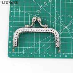 LIONSEN DIY Antique Bronze Flower Bud Head Metal Purse Frame Handle Kiss Clasp Lock for Bag Sewing Craft Tailor Accessories