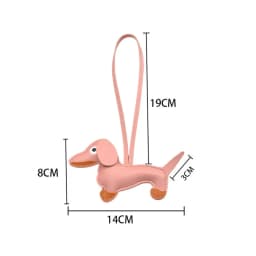 Adorable Dachshund Charm Pendant, Leather Material, Women's Bag Accessory, Exquisite Style