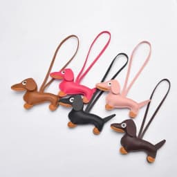 Adorable Dachshund Charm Pendant, Leather Material, Women's Bag Accessory, Exquisite Style