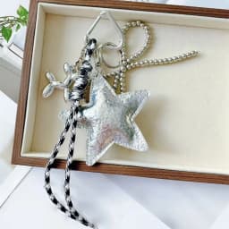 Fashion Starfish Keychain with Cute Balloon Dog Leather Charm Maximalist Braided Rope Bag Ornaments Women's Accessory