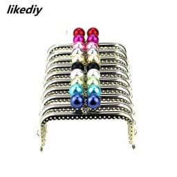 10 Pcs/Lot 10.5 CM Candy Pearl Head Square Silver Metal Purse Frame Kiss Clasp Lace DIY Bag Accessories