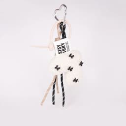 Fashion Fluffy Heart Keychain Braided Rope Bag Pendant Keyring Pendant Simple All-matching Bag Decoration Accessories
