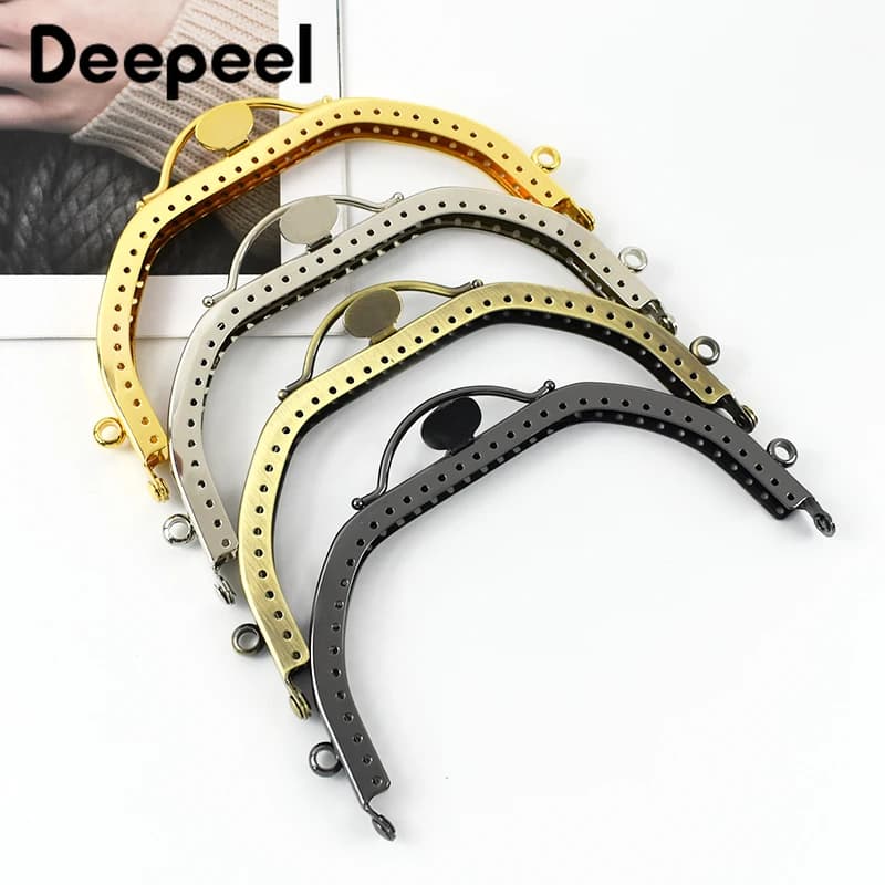 1/2Pcs Deepeel 13cm Metal Purse Frame Kiss Clasp Women's Handbag Handles DIY Sewing Brackets Handmade Making Bags Accessories