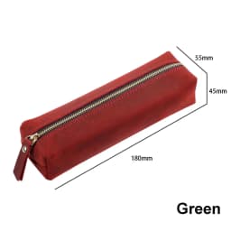AIGUONIU Vintage Leather Pencil Bag Simple Stationery Hoder Pen Case Storage Bag Zipper Pencil Pouch Glasses Box School Supplies
