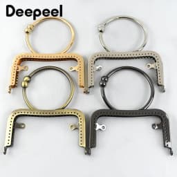 1/2/3Pcs Deepeel 12.5cm Metal Bag Handles Round Purse Frame Kiss Clasp Handbag Wallet Sewing Brackets Making Bags Accessories