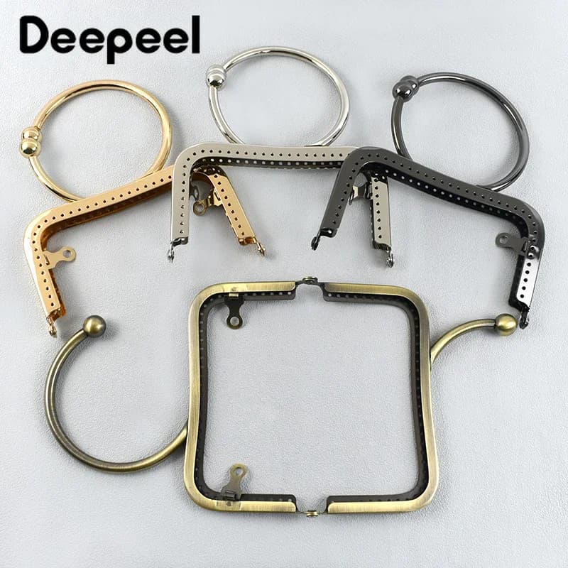 1/2/3Pcs Deepeel 12.5cm Metal Bag Handles Round Purse Frame Kiss Clasp Handbag Wallet Sewing Brackets Making Bags Accessories