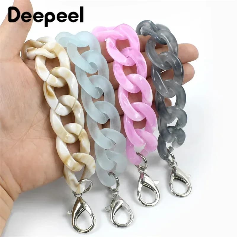 1-5Pcs Deepeel 60cm Bags Straps Colorful Acrylic Bag Chains Handbag Shoulder Strap Purse Replace Parts DIY Hardware Accessories