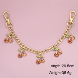 Fashion temperament glass stone red cherry chain jewelry bag hanging jewelry bag charm bag accessories