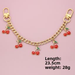 Fashion temperament glass stone red cherry chain jewelry bag hanging jewelry bag charm bag accessories