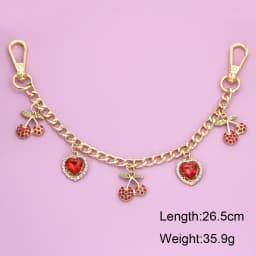 Fashion temperament glass stone red cherry chain jewelry bag hanging jewelry bag charm bag accessories