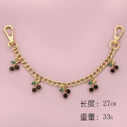 Fashion temperament glass stone red cherry chain jewelry bag hanging jewelry bag charm bag accessories
