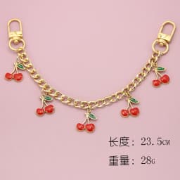Fashion temperament glass stone red cherry chain jewelry bag hanging jewelry bag charm bag accessories