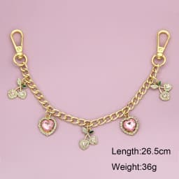 Fashion temperament glass stone red cherry chain jewelry bag hanging jewelry bag charm bag accessories