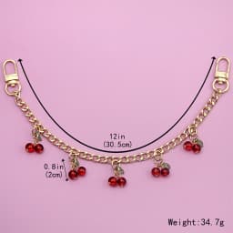 Fashion temperament glass stone red cherry chain jewelry bag hanging jewelry bag charm bag accessories