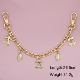 Fashion temperament glass stone red cherry chain jewelry bag hanging jewelry bag charm bag accessories