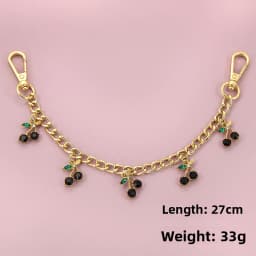 Fashion temperament glass stone red cherry chain jewelry bag hanging jewelry bag charm bag accessories