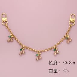 Fashion temperament glass stone red cherry chain jewelry bag hanging jewelry bag charm bag accessories