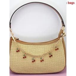 Fashion temperament glass stone red cherry chain jewelry bag hanging jewelry bag charm bag accessories
