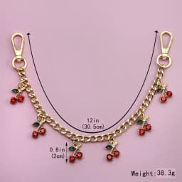 Fashion temperament glass stone red cherry chain jewelry bag hanging jewelry bag charm bag accessories