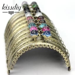 KISSDIY 10 pcs/lot 8.5 cm Antique Bronze Metal Purse frame Semicircle Lotus Head coral beads Kiss clasp DIY bag accessories