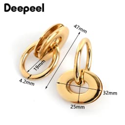 5/10Pcs Deepeel 25*32mm Metal Eyelet Buckles Bag Side Clip Clasp Handle O&D Ring Buckle Luggage Handbag DIY Hardware Accessories