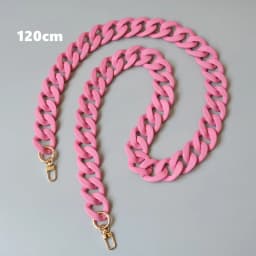 New Fashion Woman Handbag Accessory Chains Matte Cute Candy Pink Resin Chain Frosted Strap Women Clutch Shoulder Purse Chain