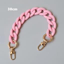 New Fashion Woman Handbag Accessory Chains Matte Cute Candy Pink Resin Chain Frosted Strap Women Clutch Shoulder Purse Chain