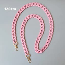 New Fashion Woman Handbag Accessory Chains Matte Cute Candy Pink Resin Chain Frosted Strap Women Clutch Shoulder Purse Chain