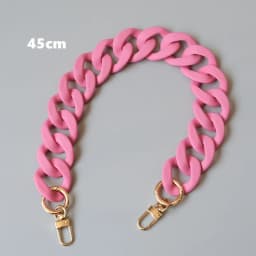 New Fashion Woman Handbag Accessory Chains Matte Cute Candy Pink Resin Chain Frosted Strap Women Clutch Shoulder Purse Chain