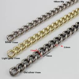 1-10 Meters 11mm 13mm 17mm 22mm rainbow Aluminium Chain Light weight chain for hand bag purse adjusted strap Handbag Straps Bag