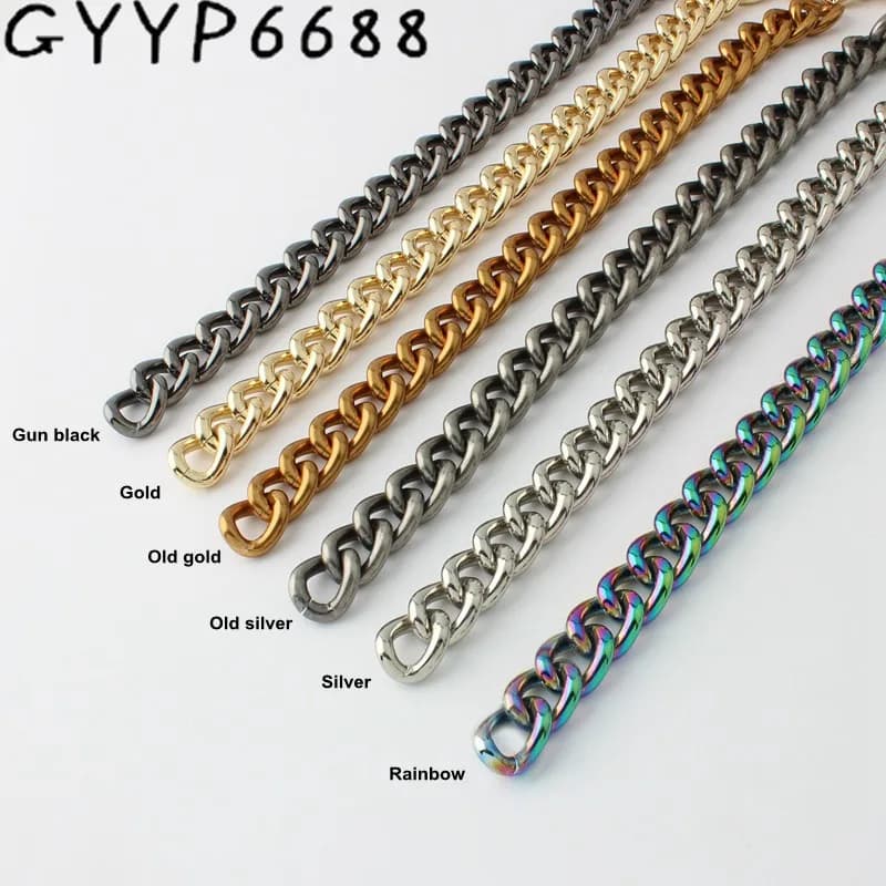 1-10 Meters 11mm 13mm 17mm 22mm rainbow Aluminium Chain Light weight chain for hand bag purse adjusted strap Handbag Straps Bag