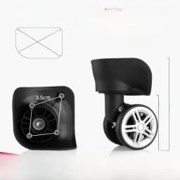 Afashion Universal Wheel Luggage Accessories Aircraft Carryon Suitcase Plane Silent Wheel Bag Shock Absorption Wheel Replacemen
